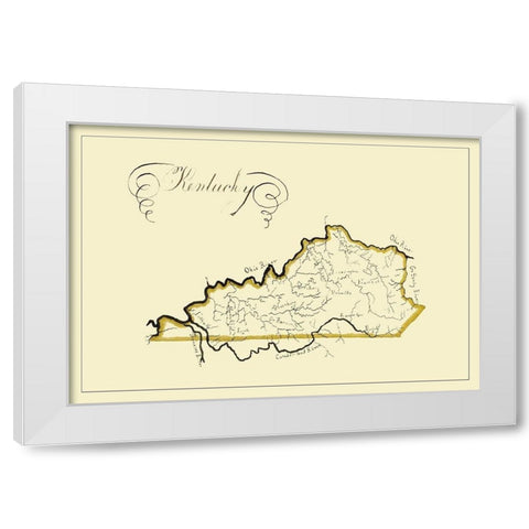 Kentucky - Henshaw 1823 White Modern Wood Framed Art Print by Henshaw