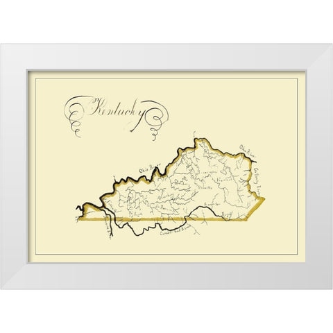 Kentucky - Henshaw 1823 White Modern Wood Framed Art Print by Henshaw