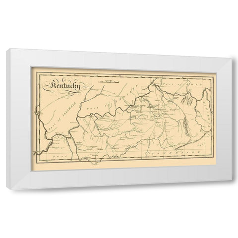 Kentucky - Palmer 1812 White Modern Wood Framed Art Print by Palmer