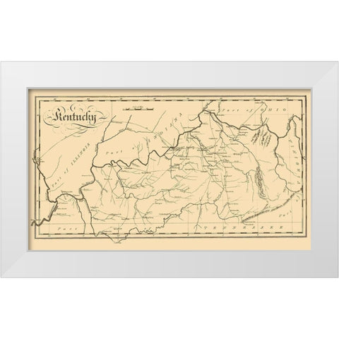 Kentucky - Palmer 1812 White Modern Wood Framed Art Print by Palmer