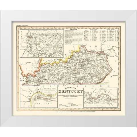 Kentucky -  1845 White Modern Wood Framed Art Print by Erklarung