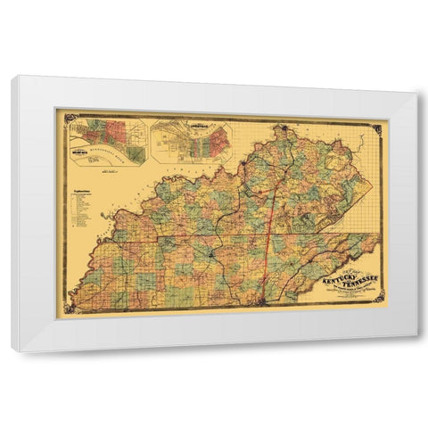Kentucky, Tennessee - Middleton 1861 White Modern Wood Framed Art Print by Middleton