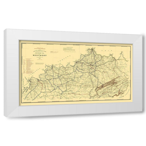 Kentucky Railroad - Hoeing 1891 White Modern Wood Framed Art Print by Hoeing