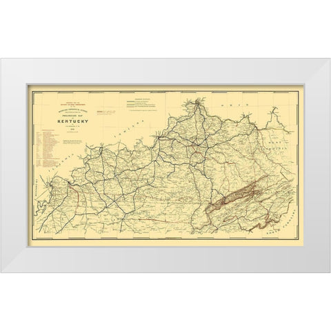 Kentucky Railroad - Hoeing 1891 White Modern Wood Framed Art Print by Hoeing