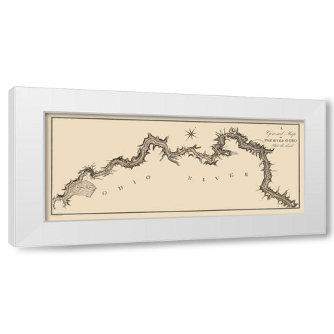 Ohio River Kentucky - Collot 1796 White Modern Wood Framed Art Print by Collot