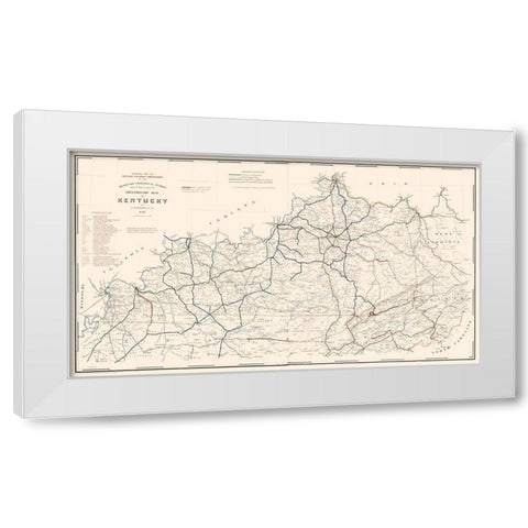 Kentucky Railroads- Hoeing 1891  White Modern Wood Framed Art Print by Hoeing