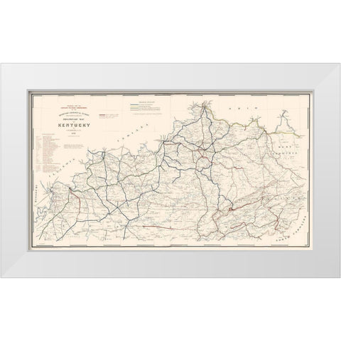 Kentucky Railroads- Hoeing 1891  White Modern Wood Framed Art Print by Hoeing