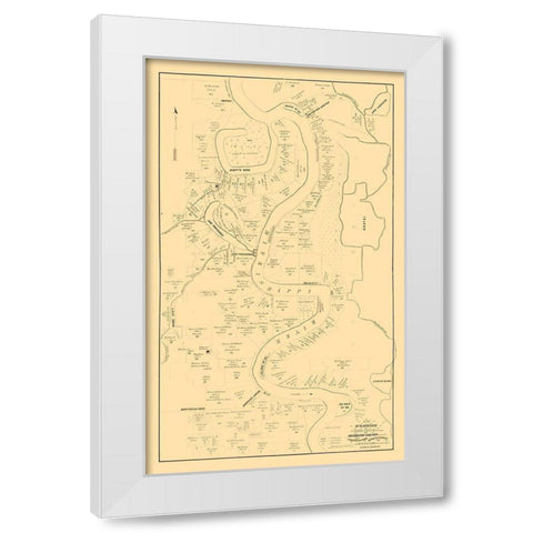 Carrol Parish Louisiana - McFarland 1860  White Modern Wood Framed Art Print by McFarland