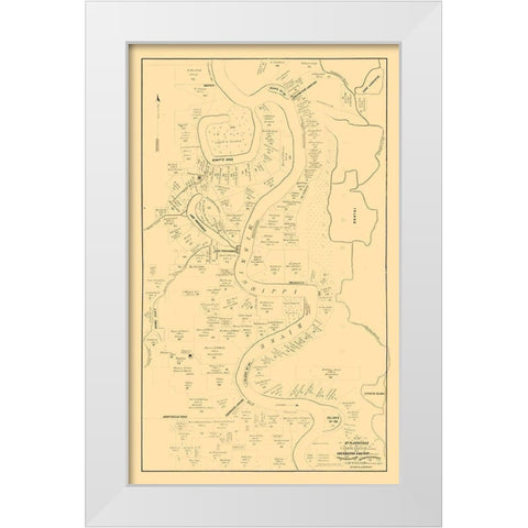 Carrol Parish Louisiana - McFarland 1860  White Modern Wood Framed Art Print by McFarland