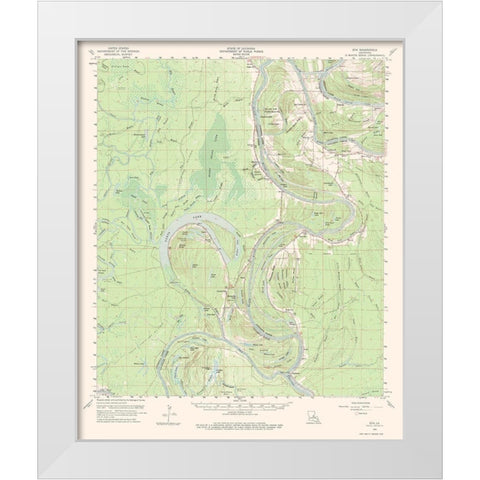 Eva Louisiana Quad - USGS 1960 White Modern Wood Framed Art Print by USGS