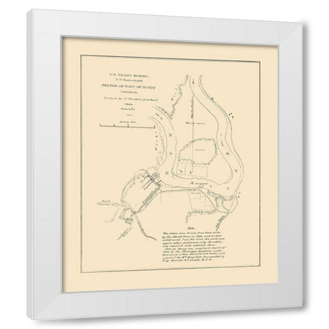 Fort De Russy Louisiana - Bache 1864  White Modern Wood Framed Art Print by Bache