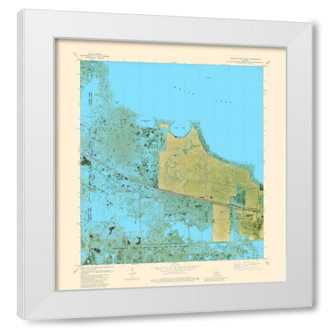 Floating Turf Bayou Louisiana Quad - USGS 1979 White Modern Wood Framed Art Print by USGS