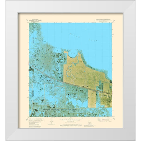 Floating Turf Bayou Louisiana Quad - USGS 1979 White Modern Wood Framed Art Print by USGS