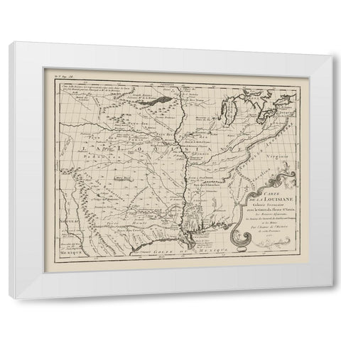 Louisiana French Colony  - Jefferys 1767  White Modern Wood Framed Art Print by Jefferys