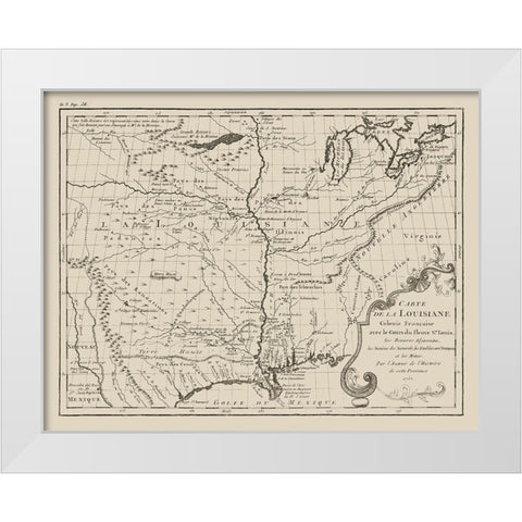 Louisiana French Colony  - Jefferys 1767  White Modern Wood Framed Art Print by Jefferys