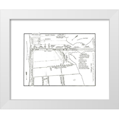 Battle of New Orleans  Louisiana Jan 8th 1814 White Modern Wood Framed Art Print by Unknown