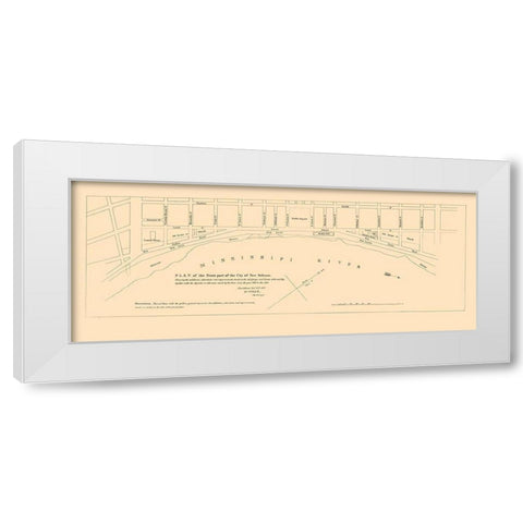 New Orleans Louisiana Front Part - Pille 1827 White Modern Wood Framed Art Print by Pille