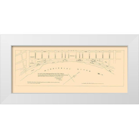New Orleans Louisiana Front Part - Pille 1827 White Modern Wood Framed Art Print by Pille