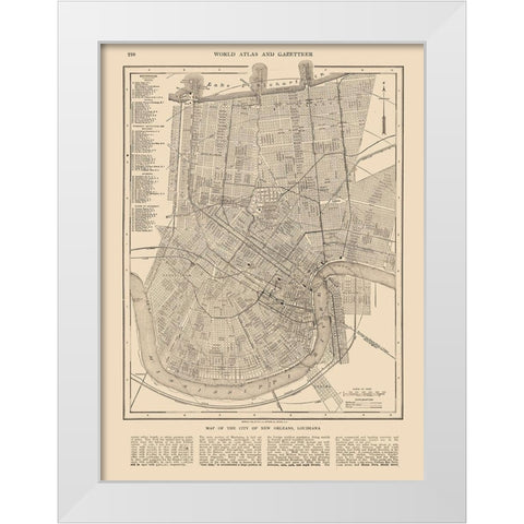 New Orleans  Louisiana - Reynold 1921 White Modern Wood Framed Art Print by Reynold