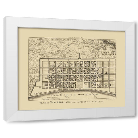 New Orleans Louisiana - Benning 1761  White Modern Wood Framed Art Print by Benning