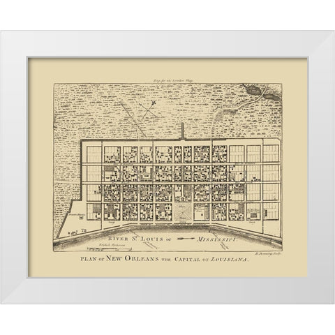 New Orleans Louisiana - Benning 1761  White Modern Wood Framed Art Print by Benning