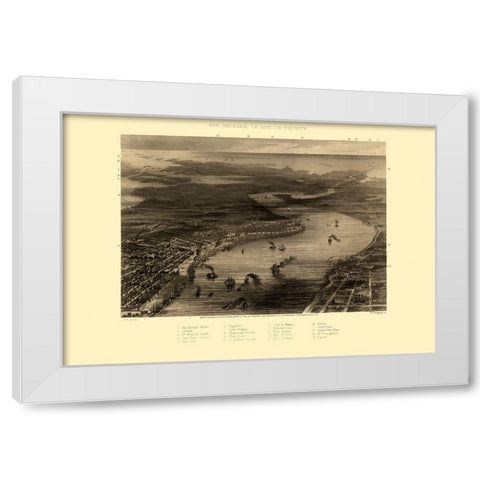 New Orleans Louisiana - Ridgway 1863  White Modern Wood Framed Art Print by Ridgway