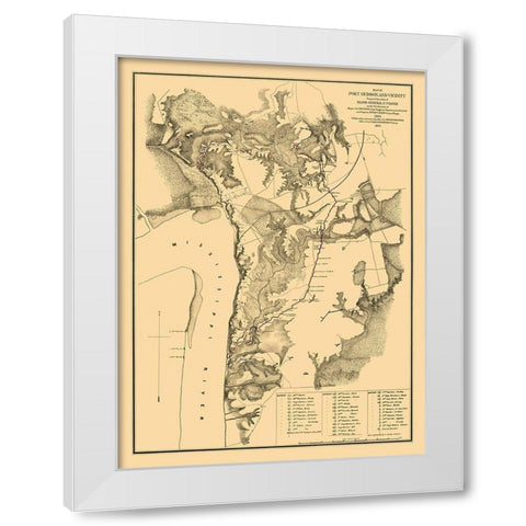 Port Hudson Louisiana - Houston 1875  White Modern Wood Framed Art Print by Houston