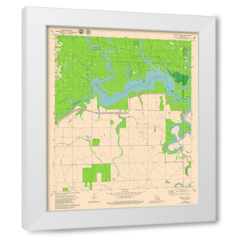 Powell Point Louisiana Quad - USGS 1972 White Modern Wood Framed Art Print by USGS