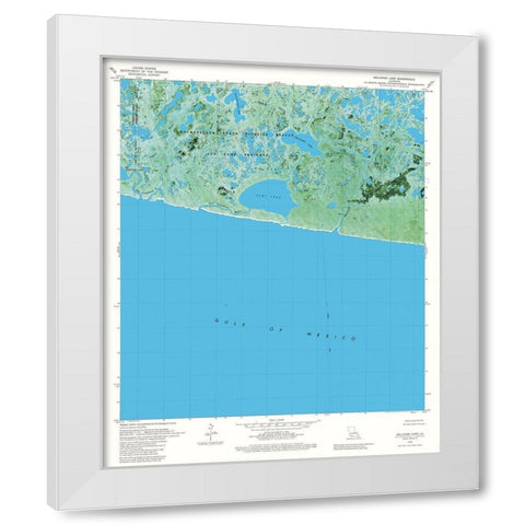 Rollover Lake Louisiana Quad - USGS 1979 White Modern Wood Framed Art Print by USGS