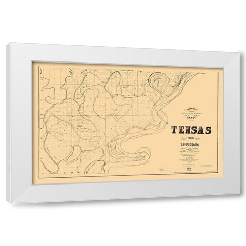 Tensas Parish Louisiana - Johnson 1873  White Modern Wood Framed Art Print by Johnson