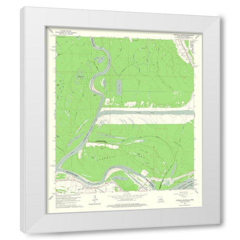 Turnball Island Louisiana Quad - USGS 1965 White Modern Wood Framed Art Print by USGS