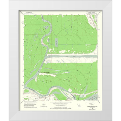 Turnball Island Louisiana Quad - USGS 1965 White Modern Wood Framed Art Print by USGS