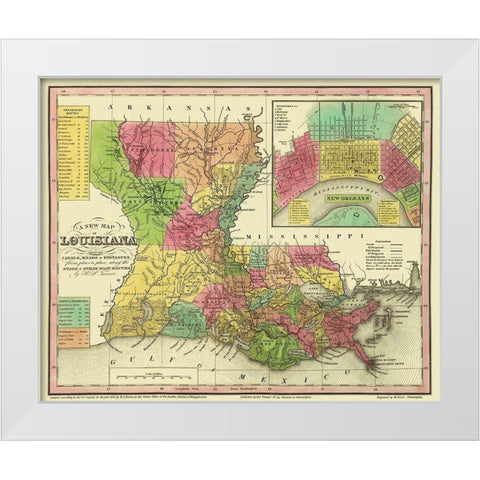 Louisiana - Tanner 1833 White Modern Wood Framed Art Print by Tanner