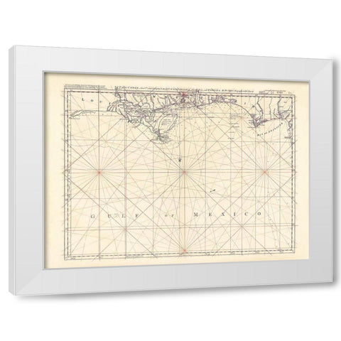 Louisiana and West Florida Coast - Jefferys 1768 White Modern Wood Framed Art Print by Jefferys