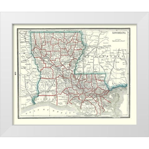 Louisiana - Rathbun 1893 White Modern Wood Framed Art Print by Rathbun