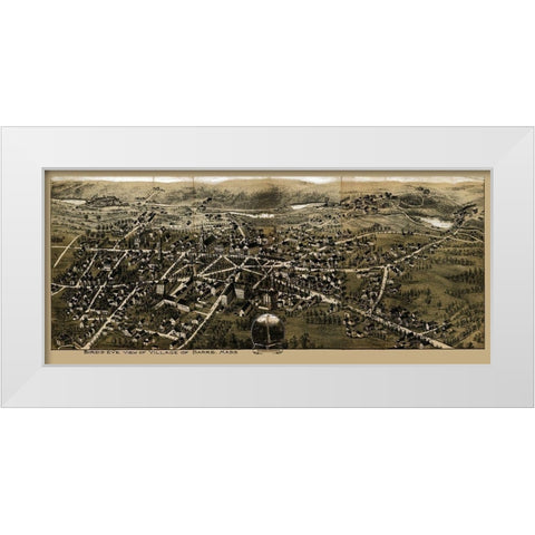 Barre Massachusetts -1890 White Modern Wood Framed Art Print by Unknown