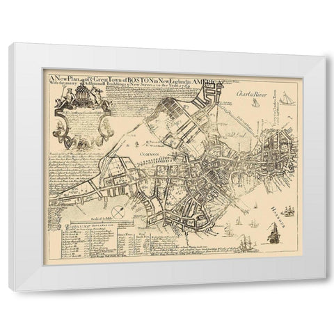 Boston Massachusetts - William Price 1769 White Modern Wood Framed Art Print by William Price