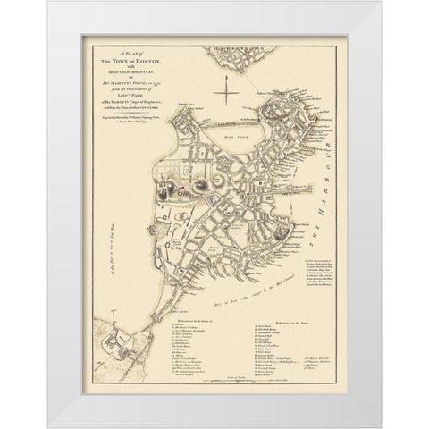 Boston Massachusetts - His Majestys Corps 1775 White Modern Wood Framed Art Print by His Majestys Corps