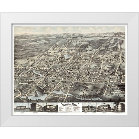 Brockton Massachusetts -1878 White Modern Wood Framed Art Print by Unknown