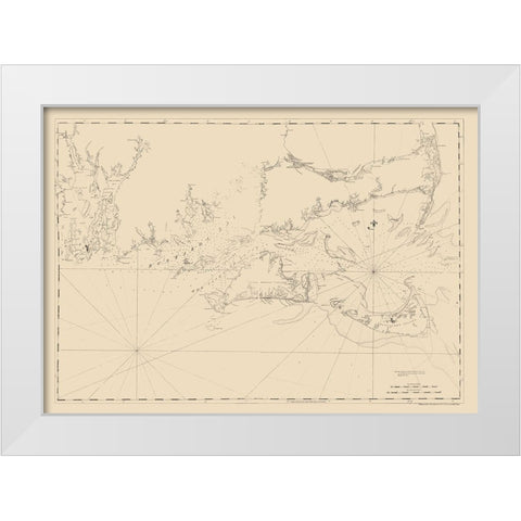 Cape Cod, Narragansett Bay - Des Barres 1779 White Modern Wood Framed Art Print by Des Barres