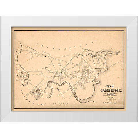 Cambridge Massachusetts - Hayward 1838 White Modern Wood Framed Art Print by Hayward