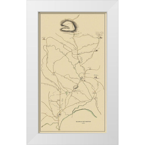 Road to Concord Massachusett - Browns 1775 White Modern Wood Framed Art Print by Browne