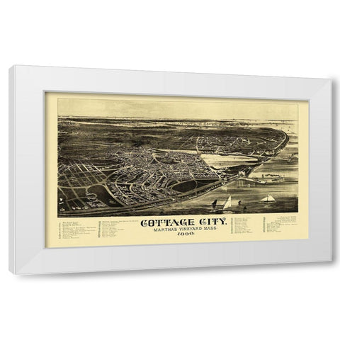 Cottage City Marthas Vinyard Massachusetts White Modern Wood Framed Art Print by Welcke