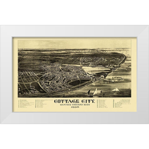 Cottage City Marthas Vinyard Massachusetts White Modern Wood Framed Art Print by Welcke