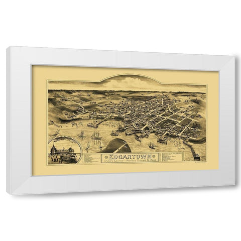 Edgartown Marthas Vinyard Massachusetts White Modern Wood Framed Art Print by Walker