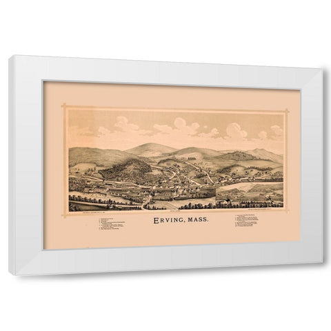 Erving Massachusetts - Burleigh 1891  White Modern Wood Framed Art Print by Burleigh