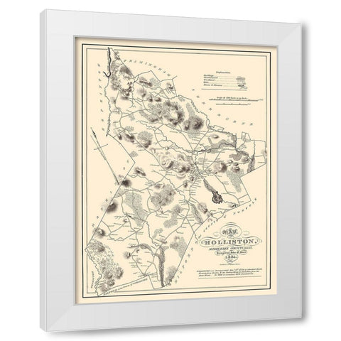 Holliston Massachusetts - Pendleton 1831 White Modern Wood Framed Art Print by Pendleton