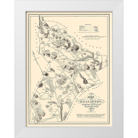 Holliston Massachusetts - Pendleton 1831 White Modern Wood Framed Art Print by Pendleton