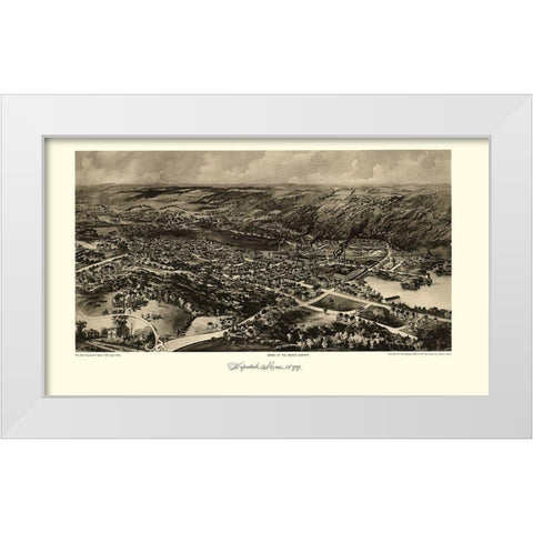 Hopedale Massachusetts - Poole 1899  White Modern Wood Framed Art Print by Poole