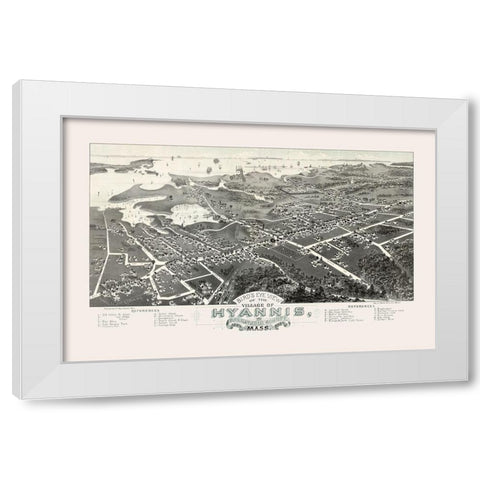 Hyannis Massachusetts - Walker 1884 White Modern Wood Framed Art Print by Walker